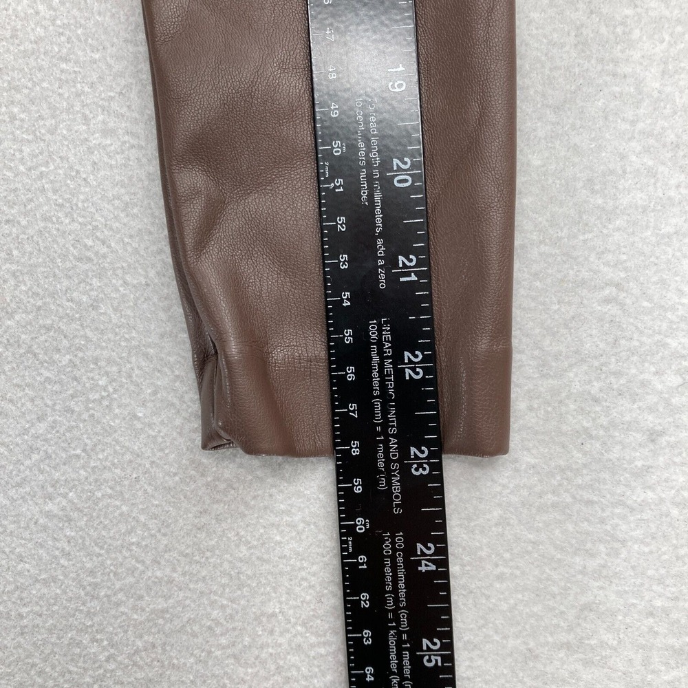 Express Brown Faux‎ Leather One Shoulder Bodycon Dress XS Long Sleeve Party NWT - Picture 11 of 14